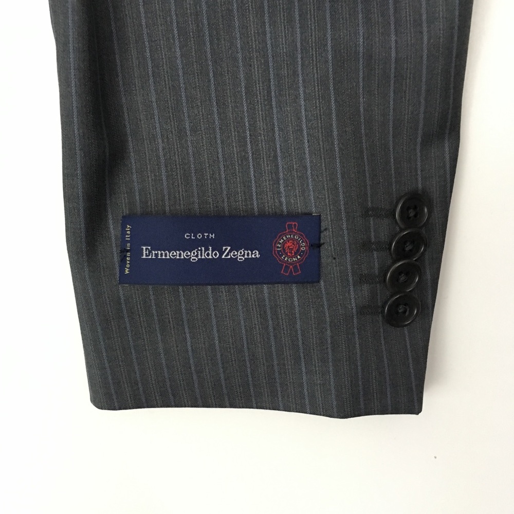 Ermenegildo zegna cloth 40r mens suit gray stripes wool silk new nwt ea0330 - Picture 4 of 8